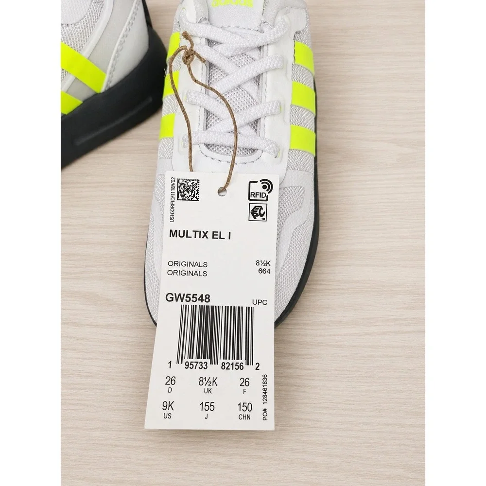Adidas Originals Multix EL I Toddler Shoes White Neon Yellow Size 9K NWT